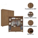 Ver imagem 4 de Guarda Roupa Casal Guarapuava 6 Portas de Bater 4 Gavetas com Espelho e Cama Solteiro Invicta Jatob
