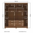 Ver imagem 2 de Guarda Roupa Casal Guarapuava 6 Portas de Bater 4 Gavetas com Espelho e Cama Solteiro Invicta Jatob