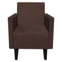Ver imagem 2 de Poltrona Decorativa Compacta Jade Suede Marrom com Pés Baixo Chanfrado - D'Rossi