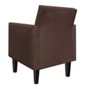 Ver imagem 3 de Poltrona Decorativa Compacta Jade Suede Marrom com Pés Baixo Chanfrado - D'Rossi