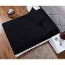 Ver imagem 2 de Jogo de Lençol Casal Queen Soft 3 Peças Cama Fronha e Lençol Elástico 100% Poliéster 180 Fios Preto