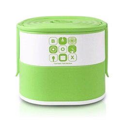 Marmita Pote Dupla com Dois Andares para Alimento Refeições Freezerr Micro-ondas Jacki Design Verde - 1 Marmita Pote Dupla com Dois Andares para Alimento Refeições Freezerr Micro-ondas Jacki Design Verde - 1