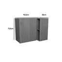 Ver imagem 4 de Armário Aéreo P/ Cozinha Denver Ph 3106 Canto Reto C/ 1 Porta e 2 Nichos 92,5cm Freijo Rocks -