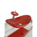 Ver imagem 4 de Gabinete de Vidro 90cm para Banheiro Cuba Oval - Romênia-Vermelho Ferrari