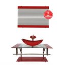 Ver imagem 2 de Gabinete de Vidro 90cm para Banheiro Cuba Oval - Romênia-Vermelho Ferrari