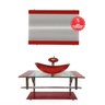 Gabinete de Vidro 90cm para Banheiro Cuba Oval - Romênia-Vermelho Ferrari - 2