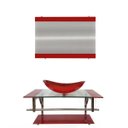 Ver imagem 1 de Gabinete de Vidro 90cm para Banheiro Cuba Oval - Romênia-Vermelho Ferrari