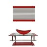 Gabinete de Vidro 90cm para Banheiro Cuba Oval - Romênia-Vermelho Ferrari - 1