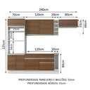 Ver imagem 3 de Armário de Cozinha Completa 290cm Branco/Rustic Safira Madesa 14