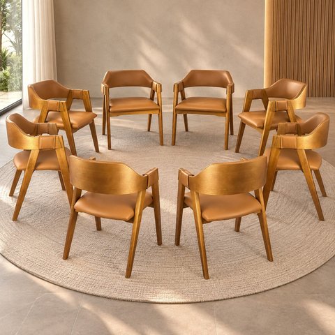 Conjunto 8 Poltronas Lux Ergônomicas Design Versátil & Elegante Escritório & Sala de Jantar