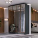 Ver imagem 1 de Guarda Roupa Ravi Mdf 4 Portas Reflecta 160,5x232,2cm Grafitto 1110