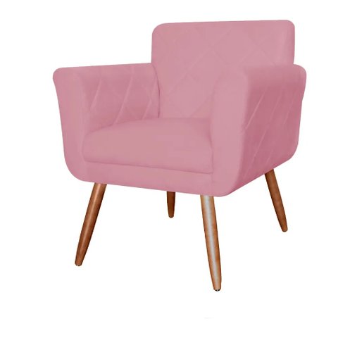 Conjunto 2 Poltronas Cadeiras Isabella Sala de Estar Suede Rosa Barbie - Incasa Decor