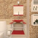 Ver imagem 2 de Gabinete de Vidro 40cm para banheiro Quadrado - Armênia-Vermelho Ferrari