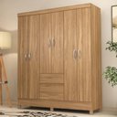 Ver imagem 1 de Guarda Roupa Casal Verona 6 Portas 2 Gavetas MDP Amêndola Demóbile