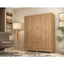 Ver imagem 3 de Guarda Roupa Casal Verona 6 Portas 2 Gavetas MDP Amêndola Demóbile