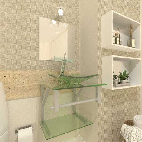 Gabinete de Vidro 40cm para Banheiro Quadrado - Armênia-Incolor - 1