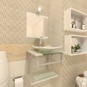 Ver imagem 1 de Gabinete de Vidro 40cm para banheiro Quadrado - Armênia-Branco