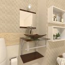 Ver imagem 1 de Gabinete de Vidro 40cm para banheiro Quadrado - Armênia-Marrom