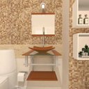 Ver imagem 2 de Gabinete de Vidro 40cm para banheiro Quadrado - Armênia-Dourado Real