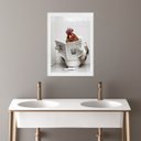 Ver imagem 1 de Quadro Banheiro Coleção Animais - Galo 24x18cm:madeira Branca