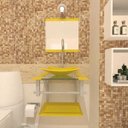 Ver imagem 2 de Gabinete de Vidro 40cm para banheiro Quadrado - Armênia-Amarelo