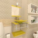 Ver imagem 1 de Gabinete de Vidro 40cm para banheiro Quadrado - Armênia-Amarelo