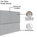 Ver imagem 4 de Cabeceira Queen 160 Cm com Frame Luna Boucle Cinza Artte