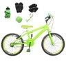 Bicicleta Infantil Aro 20 Verde Claro Kit e Roda Aero Verde com Acessórios e Kit Proteção - 1