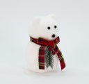 Ver imagem 3 de Enfeite Ursinho Polar Natalino com Cachecol Xadrez 17 Cm