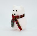 Ver imagem 2 de Enfeite Ursinho Polar Natalino com Cachecol Xadrez 17 Cm