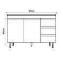 Ver imagem 5 de Balcão Gabinete Andréia de Pia 100cm sem Tampo 2 Portas Branco - Desk Design