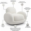 Ver imagem 4 de Poltrona Decorativa Orgânica para Sala Living Brugge P07 Prime Bouclê Cru - Lyam Decor