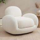 Ver imagem 2 de Poltrona Decorativa Orgânica para Sala Living Brugge P07 Prime Bouclê Cru - Lyam Decor
