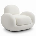 Ver imagem 1 de Poltrona Decorativa Orgânica para Sala Living Brugge P07 Prime Bouclê Cru - Lyam Decor
