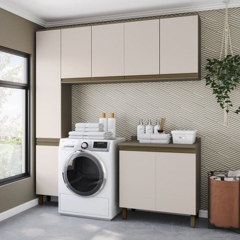 Lavanderia Modulada 4 Peças com Tampo Lora Casa 812