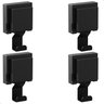 Kit 4 Cabide de Parede Gancho com Ventosa Preto Max - 1
