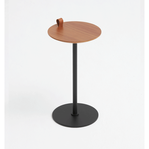 Mesa de Apoio Halter - Tampo Carvalho - Base Aço Carbono - Altura 55cm