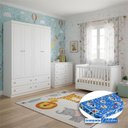 Ver imagem 2 de Quarto Infantil 4 Portas Americano com Berço Tutto New Ambiente Branco Fosco e Colchão Ortobom - Mat