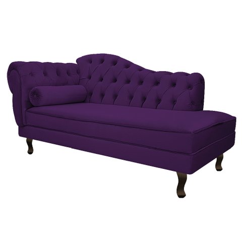 Diva Recamier Diana 185cm Lado Direito Suede - ADJ Decor - Roxo
