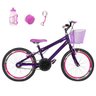 Bicicleta Infantil Aro 20 Roxa Kit E Roda Aero Pink Com Acessórios - 1