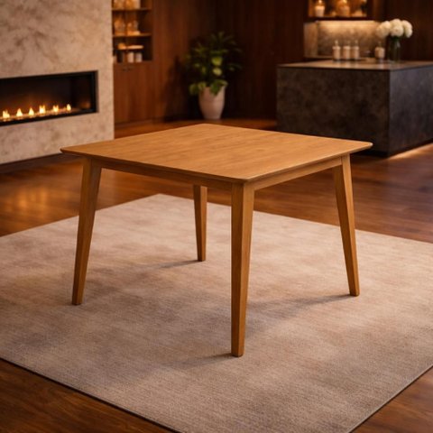 Mesa de Jantar 90x90 Sala Cozinha 4 Lugares Mdf Apartamento - Cinamomo