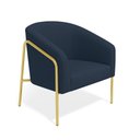 Ver imagem 5 de Poltrona Sala Industrial Alta Dourado Kit 2 Stella Suede Azul M D03 - D’Rossi
