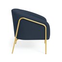 Ver imagem 6 de Poltrona Sala Industrial Alta Dourado Kit 2 Stella Suede Azul M D03 - D’Rossi