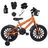 Bicicleta Infantil Aro 16 Laranja Kit Preto com Acessórios e Kit Proteção - 1