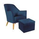 Ver imagem 1 de Poltrona Orion com Puff Quasar Suede Azul Marinho Aradecor