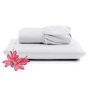 Ver imagem 1 de Jogo Cama Lençol Unique Solteiro 400 Fios Ponto Palito 2 Peças - Branco