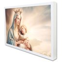 Ver imagem 2 de Quadro Decorativo Santa Maria e o Menino Jesus em Moldura Caixa Tacolado Moldura Trad 1cm Branca com