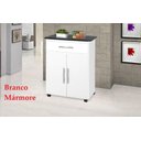 Ver imagem 5 de Balcao Napo. Branco Marmorizado 1 gaveta + 2 portas rodizios PASSE BEM