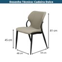 Ver mais imagens de Kit 2 Cadeiras Dolce Domann Design Assento e Encosto em PU Off White e Base Aço Pintura Madeira