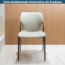 Ver imagem 5 de Kit 2 Cadeiras Dolce Domann Design Assento e Encosto em PU Off White e Base Aço Pintura Madeira